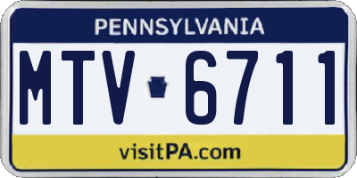 PA license plate MTV6711