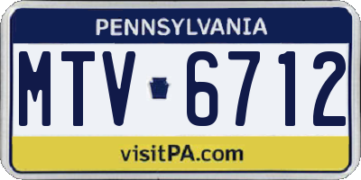 PA license plate MTV6712