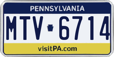 PA license plate MTV6714