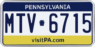 PA license plate MTV6715