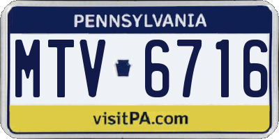 PA license plate MTV6716