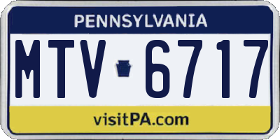 PA license plate MTV6717