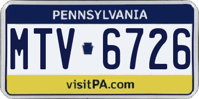 PA license plate MTV6726