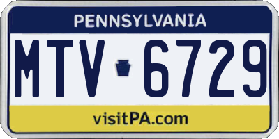 PA license plate MTV6729