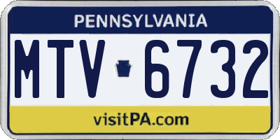 PA license plate MTV6732
