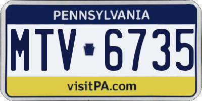 PA license plate MTV6735