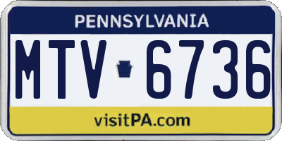 PA license plate MTV6736