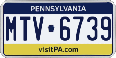 PA license plate MTV6739