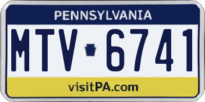 PA license plate MTV6741