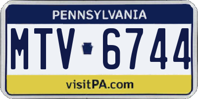 PA license plate MTV6744