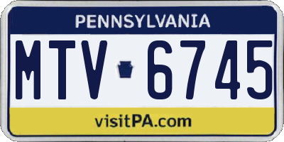 PA license plate MTV6745
