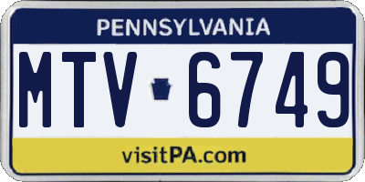 PA license plate MTV6749