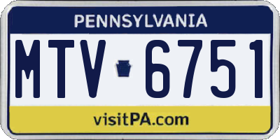 PA license plate MTV6751