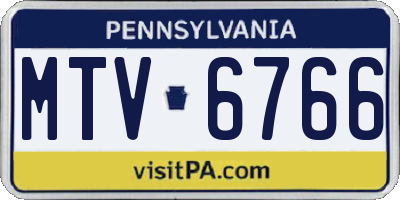 PA license plate MTV6766