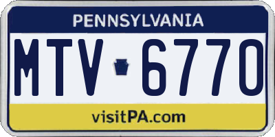 PA license plate MTV6770