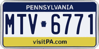 PA license plate MTV6771
