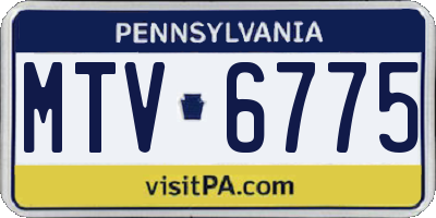 PA license plate MTV6775