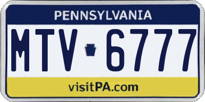 PA license plate MTV6777