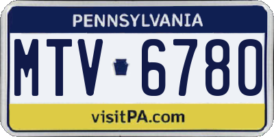 PA license plate MTV6780