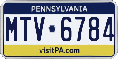 PA license plate MTV6784