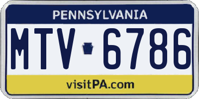PA license plate MTV6786