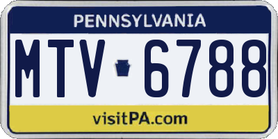 PA license plate MTV6788