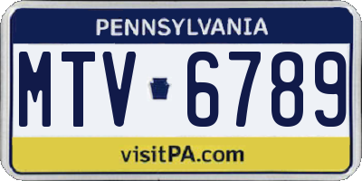 PA license plate MTV6789