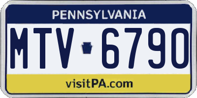 PA license plate MTV6790