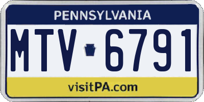 PA license plate MTV6791