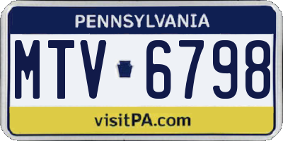 PA license plate MTV6798