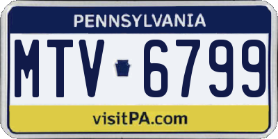 PA license plate MTV6799