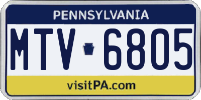 PA license plate MTV6805