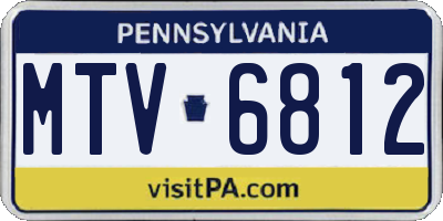 PA license plate MTV6812