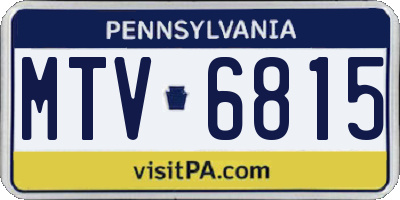PA license plate MTV6815