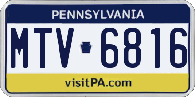 PA license plate MTV6816