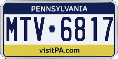 PA license plate MTV6817