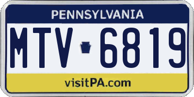PA license plate MTV6819