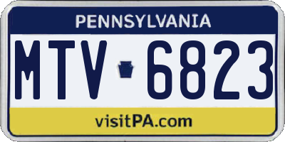 PA license plate MTV6823
