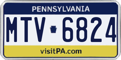 PA license plate MTV6824