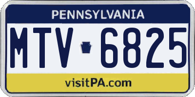PA license plate MTV6825