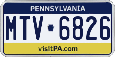 PA license plate MTV6826
