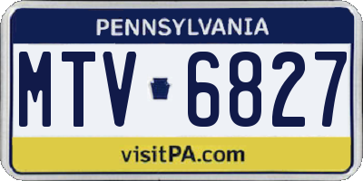 PA license plate MTV6827