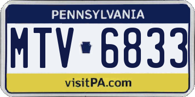 PA license plate MTV6833