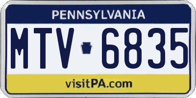 PA license plate MTV6835