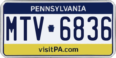PA license plate MTV6836