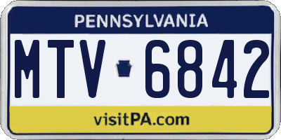 PA license plate MTV6842