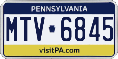 PA license plate MTV6845