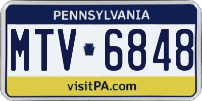 PA license plate MTV6848