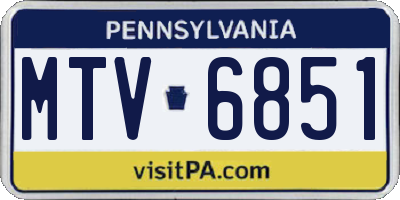 PA license plate MTV6851