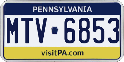 PA license plate MTV6853